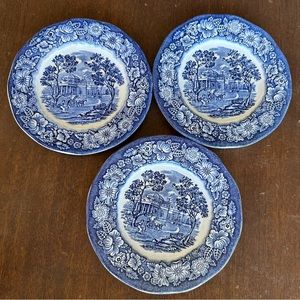 Vintage Liberty Blue 6” Plates Made in England